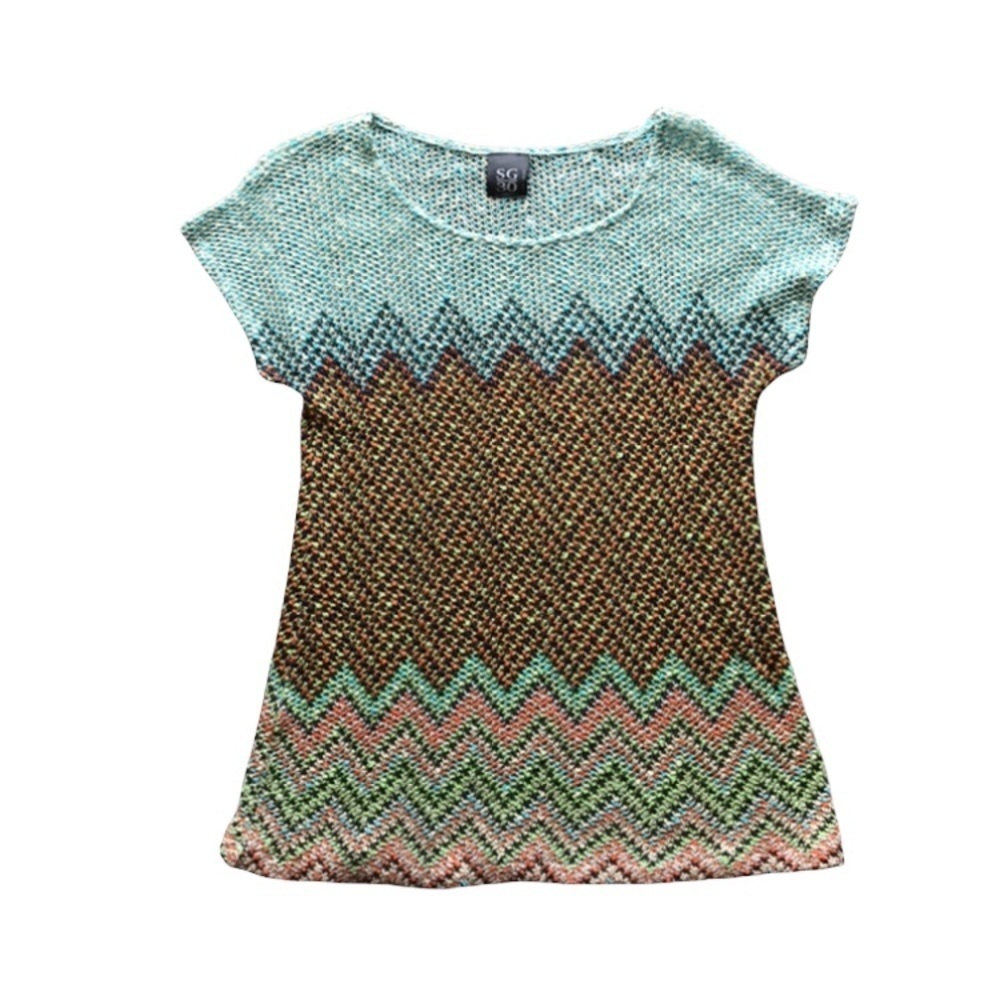 SG30 St. Germain Crotchet Chunky Knit Earth Tones Blouse Women’s Sz. S/M